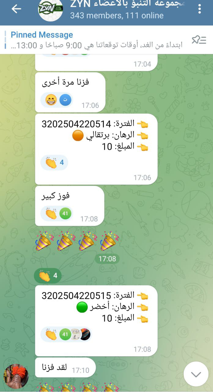 مثال على مجموعة التوقعات